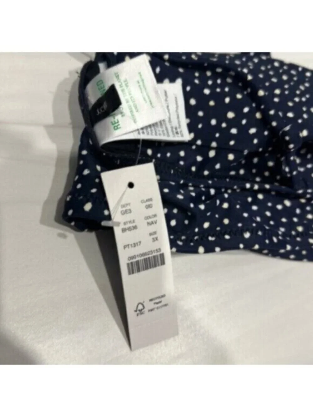 NWT J. Crew Women’s Blue Strappy Twist Bikini Top Bra Size 3X